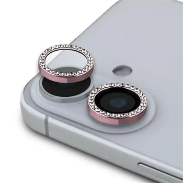 Guess Fixed Glitter Protective Lens for iPhone 16/16 Plus Pink