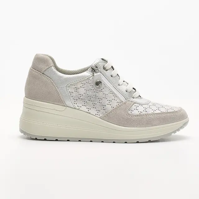 Imac Sneakers Γυναικείο δέρμα/δέρμα Nubuck Άσπρο IMA/555740 BIANCO/PERLATA