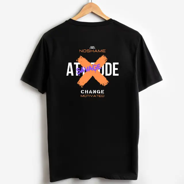 T-shirt Noshame® Μαύρο με τύπωμα Attitude - 122453 - XXL 2