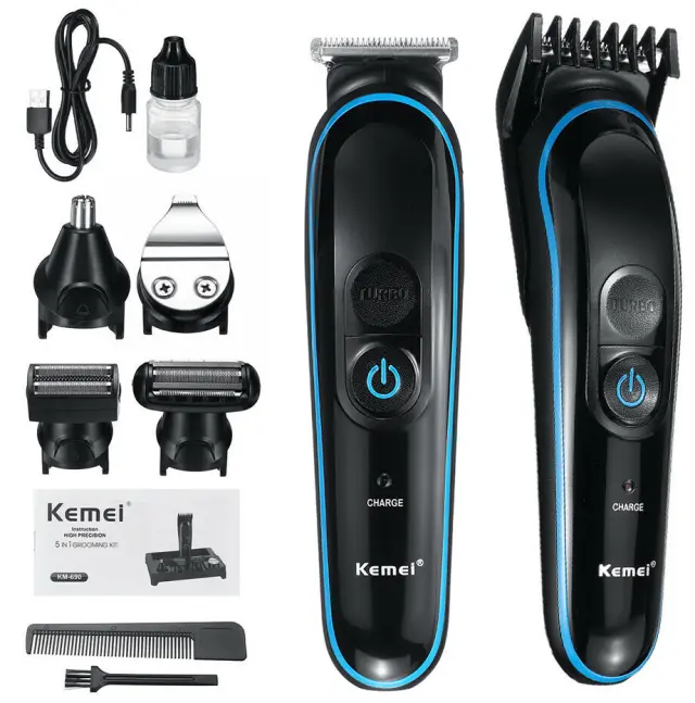 Kemei Επαγγελματικό Σετ Επαναφορτιζόμενης Κουρευτικής Μηχανής Μαύρο KM-690 2