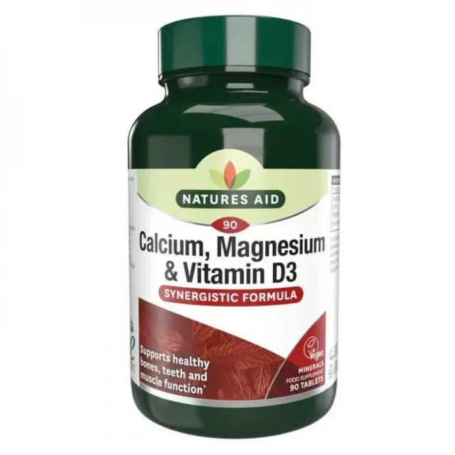 Natures Aid Calcium, Magnesium & Vitamin D3 (ασβέστιο, μαγνήσιο & D3), 90Ταμπλέτες