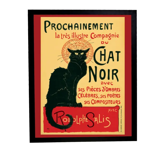 Αφίσα Chat Noir 40x50εκ Κορνίζα Ξύλινη Χρώμα Μαύρο Με Τζάμι MAT K1041-69