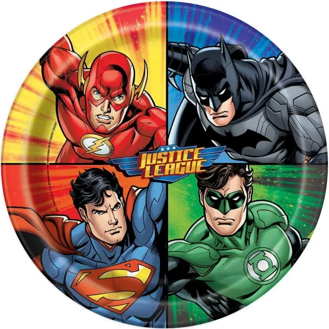 Πιάτα Χάρτινα 23εκ Justice League / 8 τεμ