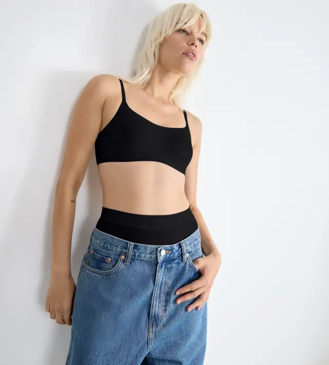 Sloggi Σουτιέν Go Daily Cotton Top Χωρίς Μπανέλα Μαύρο - XL 3