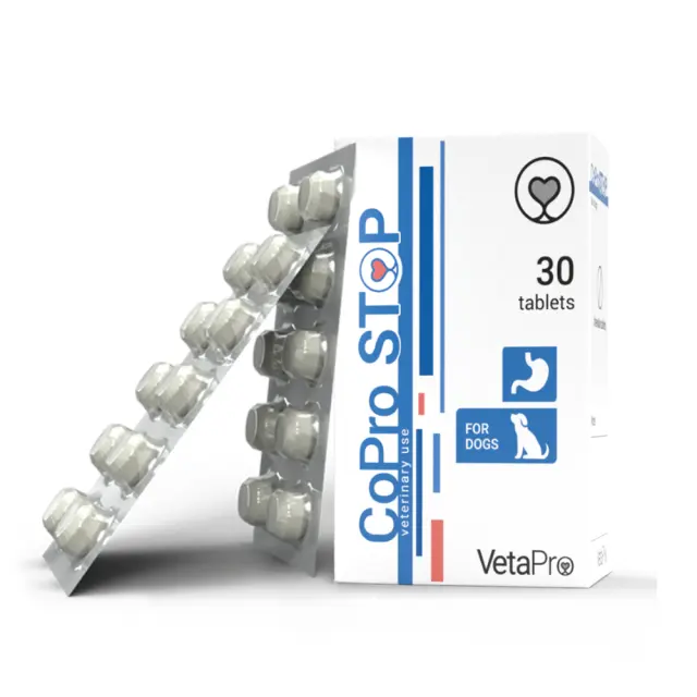 VetaPro Copro Stop Συμπλήρωμα για Έλεγχο Κοπροφαγίας Σκύλων 30 Κάψουλες