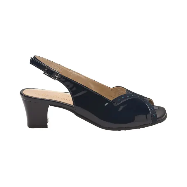 Soffice Sogno Πέδιλα με Τακούνι Γυναικείο δέρμα Nubuck/δέρμα λουστρίνι Μπλέ ASS/8021 BLU
