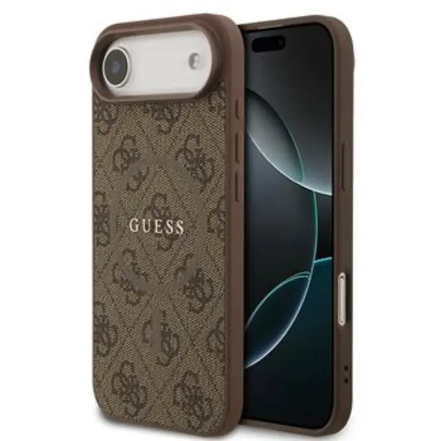 Guess PU Leather 4G Colored Ring MagSafe Case for iPhone Air Brown