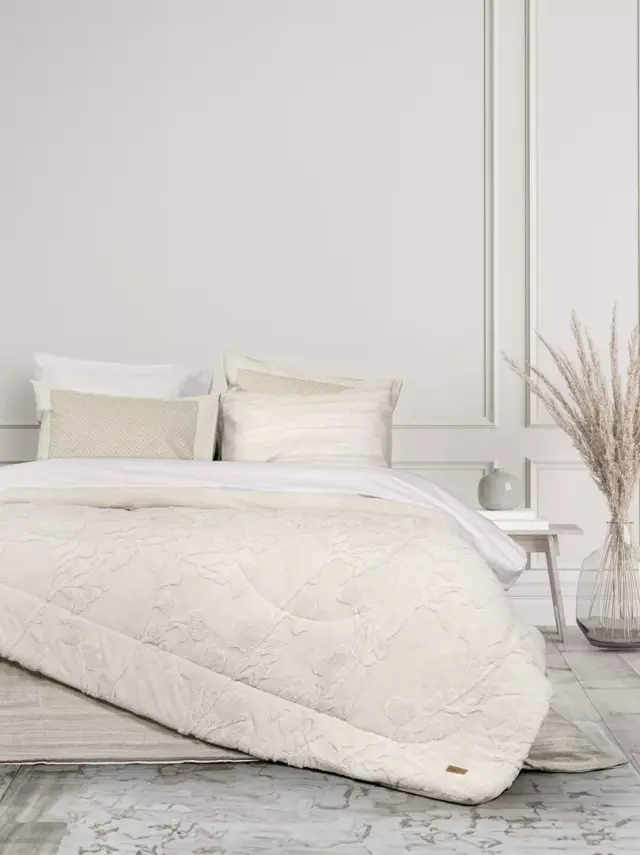 Κουβερτοπάπλωμα 160x220 Μονό 720gsm Fleece-Sherpa Elara 100% Πολυέστερ- Light Beige