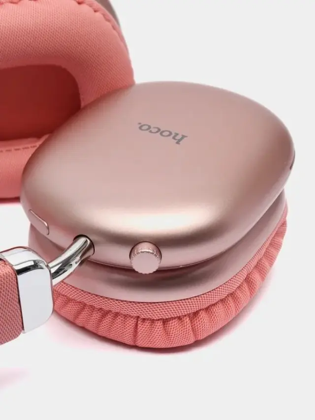 Wireless Ακουστικά Stereo Hoco W35 Max Joy V5.3 800mAh με υποδοχή Micro SD και AUX Ροζ 2