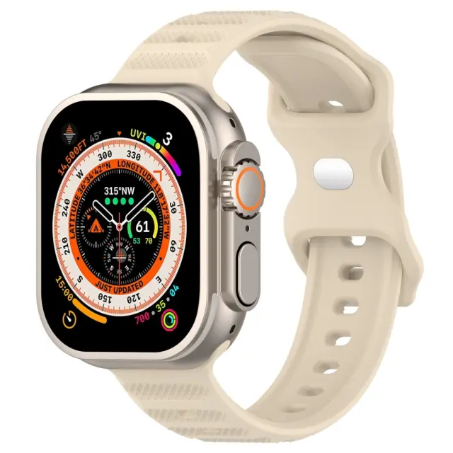 Texture Λουράκι Reverse Buckle για AppleWatch 44/45/46/49mm-Beige OEM