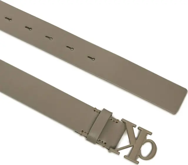 Calvin Klein Γυναικεία Μεσαία Ζώνη Λείο Δέρμα Μπεζ 75cm 2