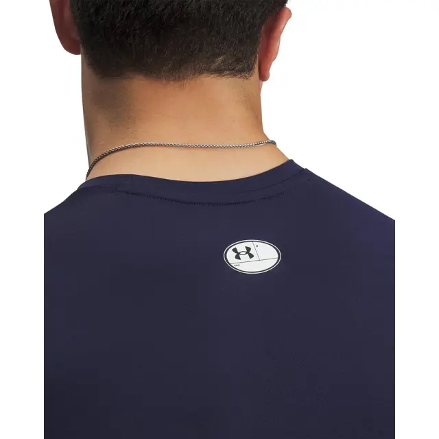 Under Armour Heat Gear Comp SS (1361518-410) - Λευκό-Μπλέ 3