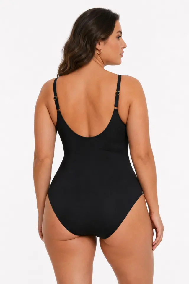 Μαύρο plus size ολόσωμο μαγιό 2