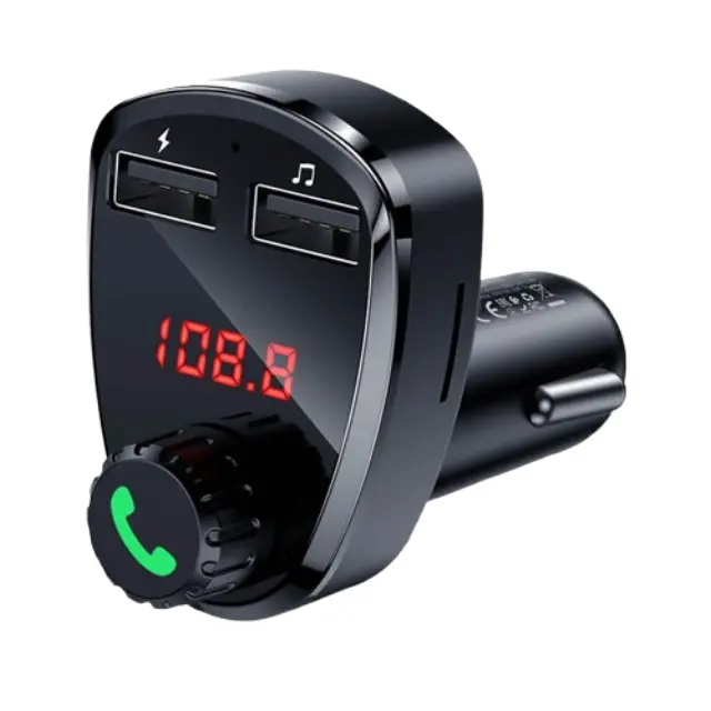 Hoco FM Transmitter Αυτοκινήτου με δυνατότητα σύνδεσης Bluetooth και USB Μαύρο DE24 3