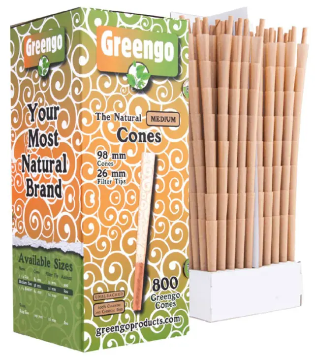 GreenGo Cones Unbleached Κώνος - Medium Size 98mm 800 τεμ.