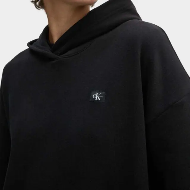 Calvin Klein - Γυναικείο Φούτερ με Κουκούλα Woven Label Peached J20J224173-BEH Μαύρο - XL 2