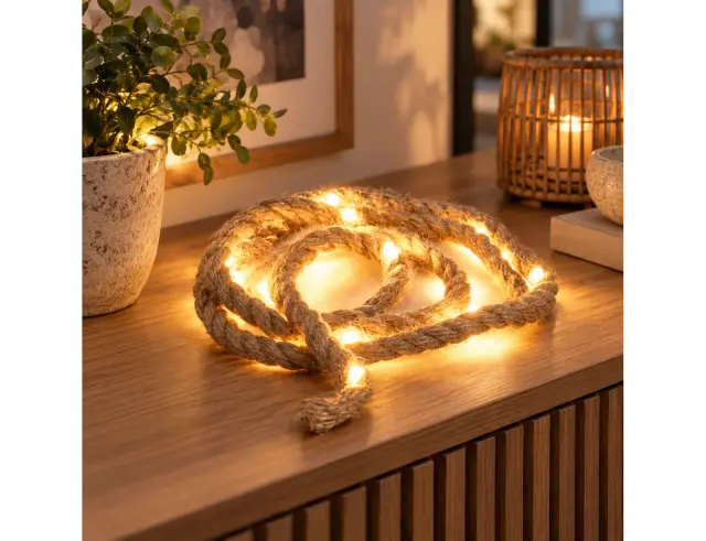Σχοινί με φωτισμό LED - 1.5 Μέτρο, 15 LED φωτάκια, με μπαταρία - Θερμό λευκό AXS501060