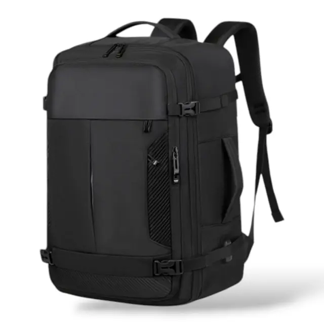 Σακίδιο Πλάτης Ταξιδίου με Επέκταση 50x34x22 +5cm Playbags Collection PS2406. Μαύρο Max 50lt