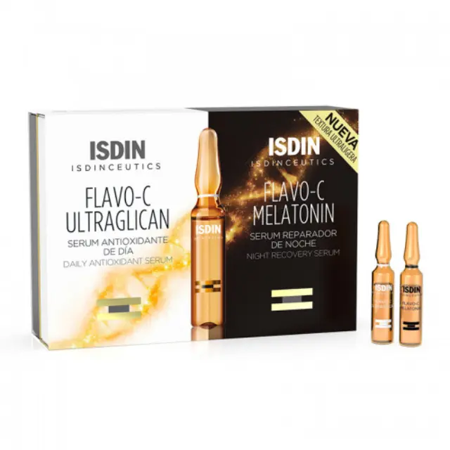 Isdin Flavo-C Day & Night set Αμπούλες Προσώπου 2+2 τεμ x 2ml 2