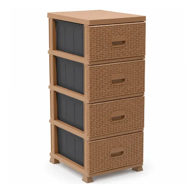 ΣΥΡΤΑΡΙΕΡΑ ΑΠΟΘΗΚΕΥΣΗΣ RATTAN ΠΡΟΣΟΨΗ VIOLET 38x45x91CM - ΜΠΕΖ