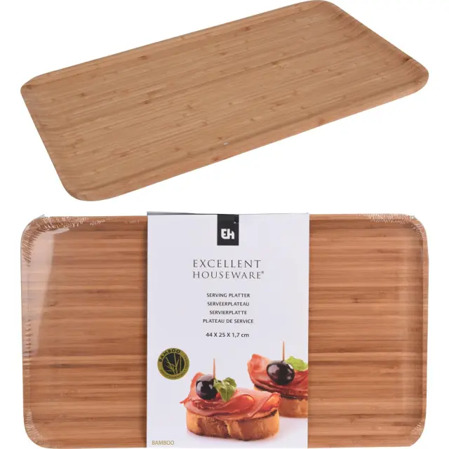Δίσκος Σερβιρίσματος Φυσικό Μπαμπού 44x25X1.75cm