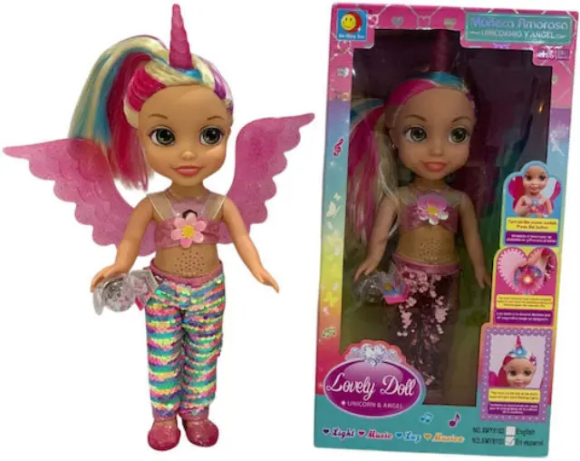 Κούκλα Unicorn Με Φώτα Και Μουσική 41x23εκ