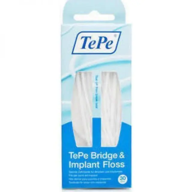 TePe Bridge & Implant Floss Σπογγώδες Νήμα Καθαρισμού Γεφυρών & Εμφυτευμάτων 30τμχ