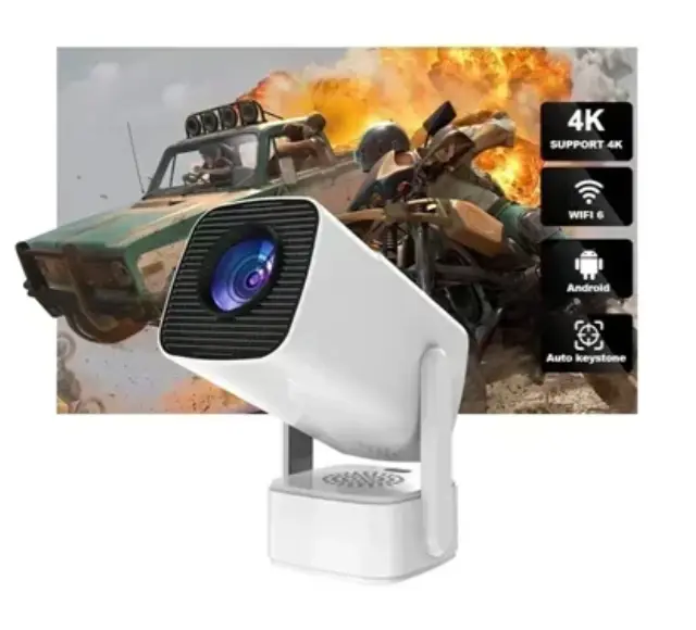 Portable Projector 4K HD με Wi-Fi και Ενσωματωμένο Ηχείο Λευκός 3