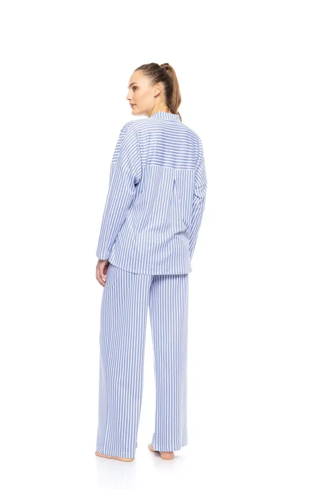 W1738 - Type - PYJAMA BUTTONED CALMING STRIPES - XL 3