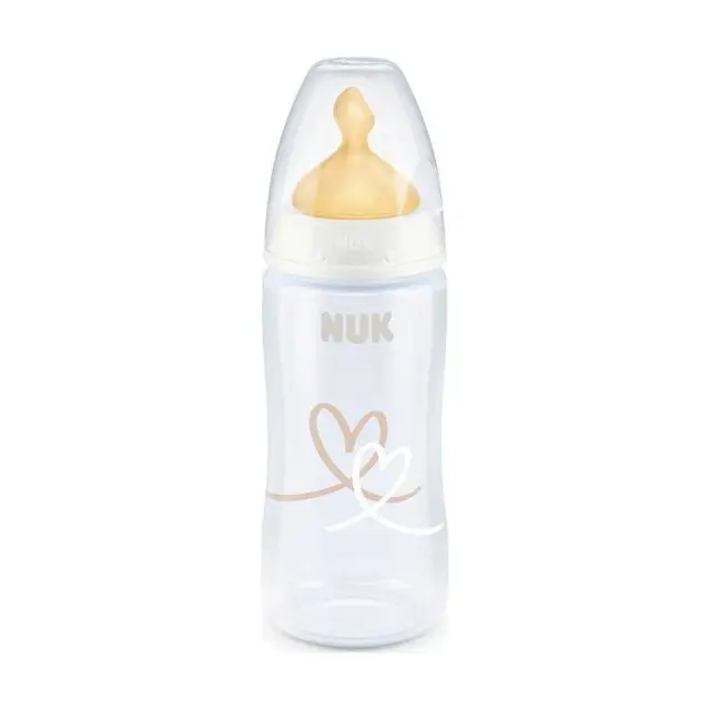Nuk Πλαστικό Μπιμπερό First Choice Plus Temperature Control Κατά των Κολικών με Θηλή Καουτσούκ 300ml για 0-6 μηνών Γαλάζιο Κροκοδειλάκια