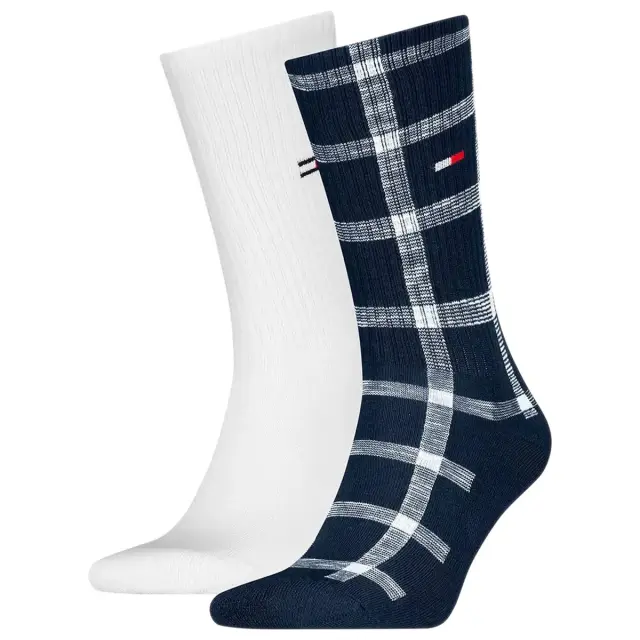 Tommy Hilfiger Ανδρικές Κάλτσες Tartan - 2 Ζεύγη, Χρώμα Σκούρο Μπλε