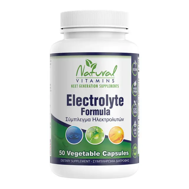 Natural Vitamins Electrolyte Formula Σύμπλεγμα Ηλεκτρολυτών 50 φυτικές κάψουλες