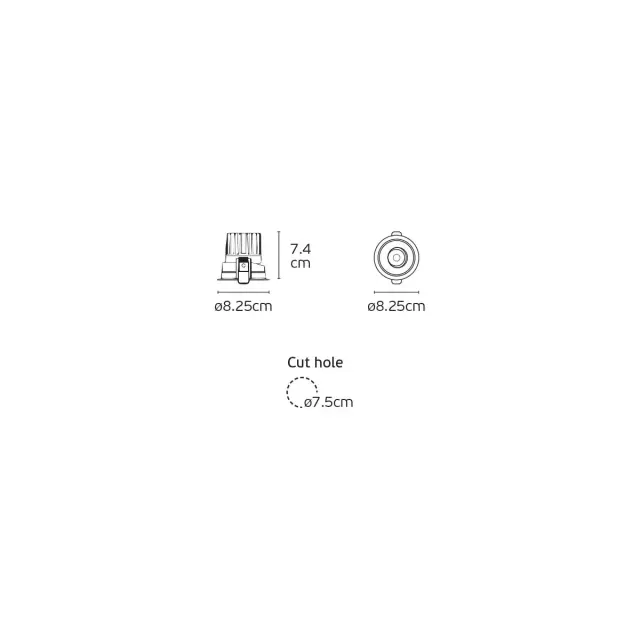 San 04616/B/W Χωνευτό οροφής dark led 3000K 12W 15° λευκό Άσπρο 3