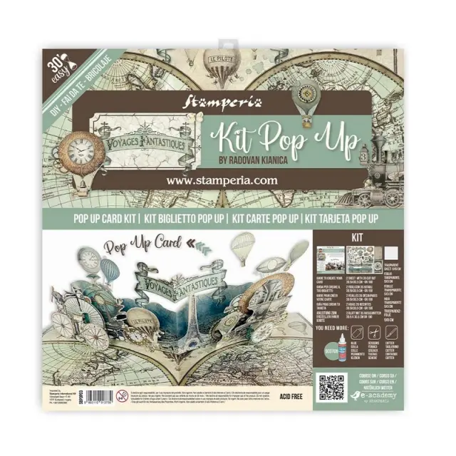 Κιτ δημιουργίας κάρτας Pop up Stamperia, Voyages Fantastiques baloon