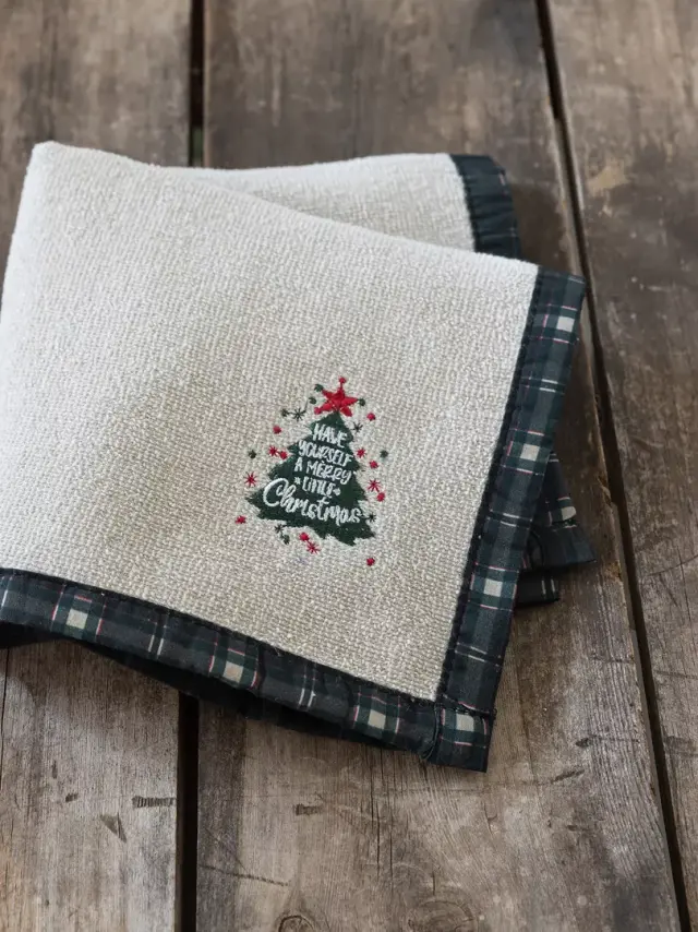 Nima Home Πετσέτα Κουζίνας 40x40 - Festive Εκρού