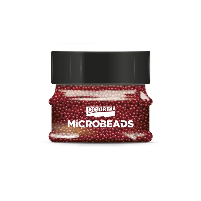 Χάντρες γυάλινες μικρές (Glass microbeads) Pentart 0,8-1mm 40gr, Κόκκινο