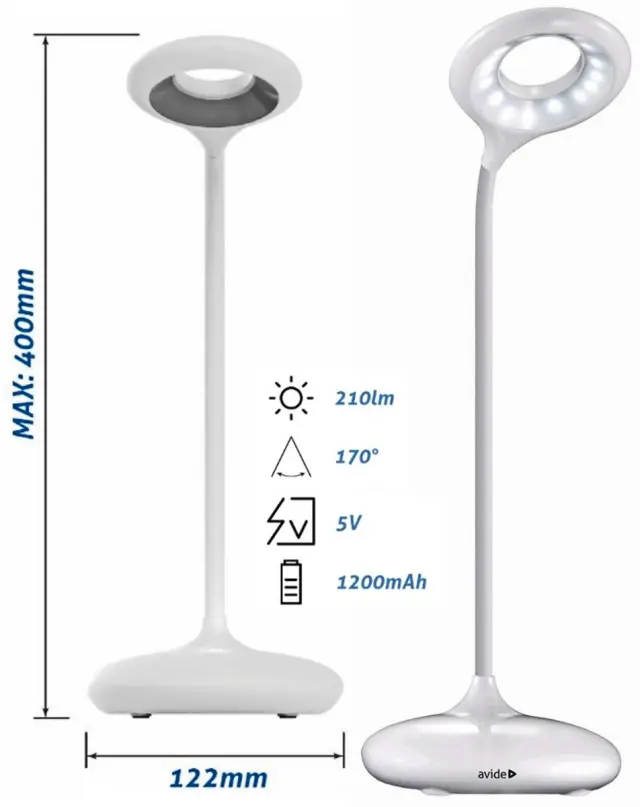 Avide LED Φωτιστικό Γραφείου Minimal Άσπρο 4W 15.001.0973