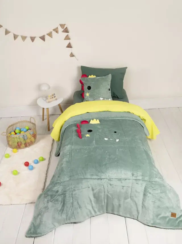 Κουβερτοπάπλωμα 160x220 Μονό Nima Crocodino Green 100% Πολυέστερ