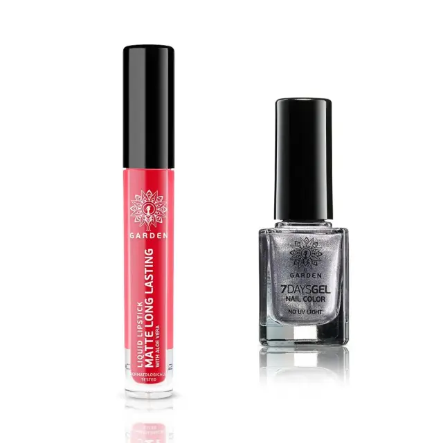 Garden Promo Liquid Lipstick 05 Matte Long Lasting 4ml & 7 Days Gel Nail Color 11, 12ml 2
