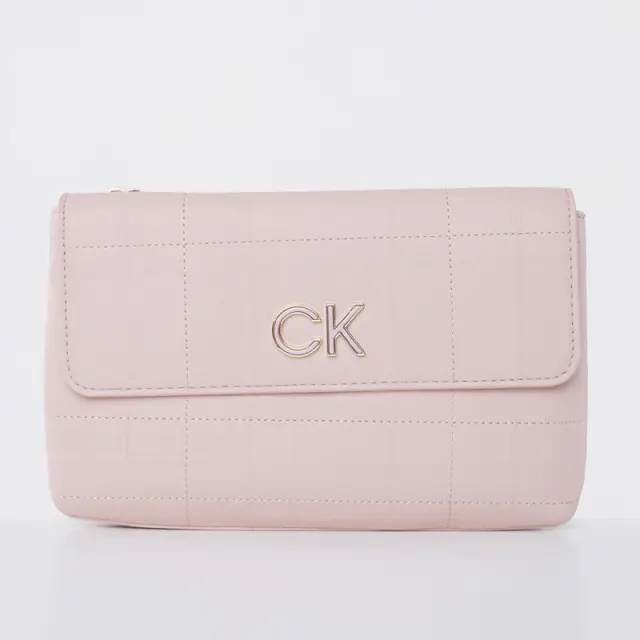 Calvin Klein - Γυναικεία Τσάντα Χιαστί Re-Lock Dbl Xbody W/Flap Quil K60K609686-TER Ροζ