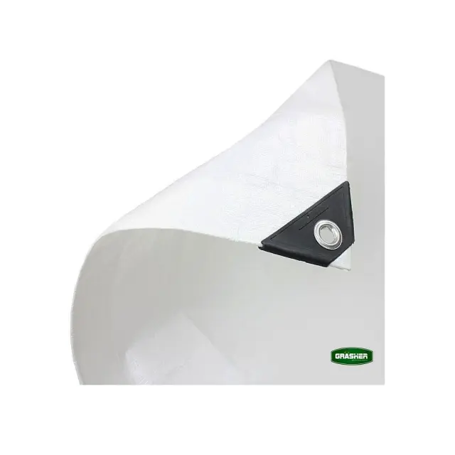 Grasher Αδιάβροχος μουσαμάς-τέντα με κρίκους 120gr/m² 6x12m Λευκό / 102442 2