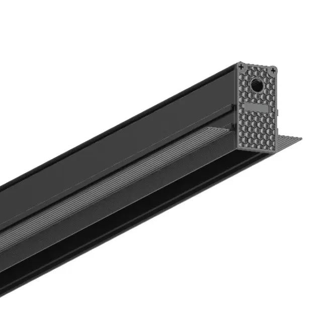 Eiva Led μαγνητική ράγα 2μ λεπτή 48V DALI χωνευτή trimless μαύρη Μαύρο
