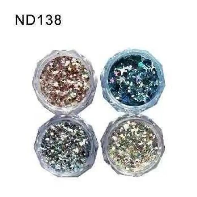 Σετ Glitter νυχιών Nail Art - ND138 - 4pcs - 910549