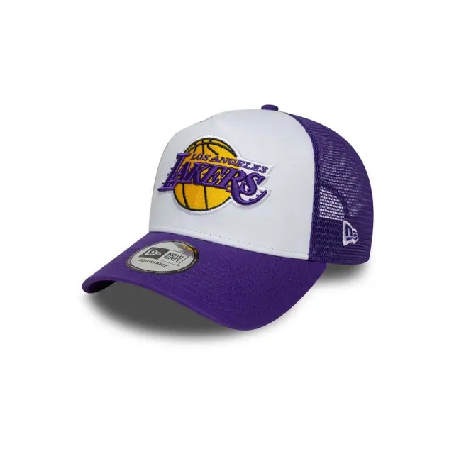 New Era Adult NBA Side Patch Los Angeles Lakers Trucker Cap Άσπρο - Μωβ 60667463 (New Era) - One Size 3
