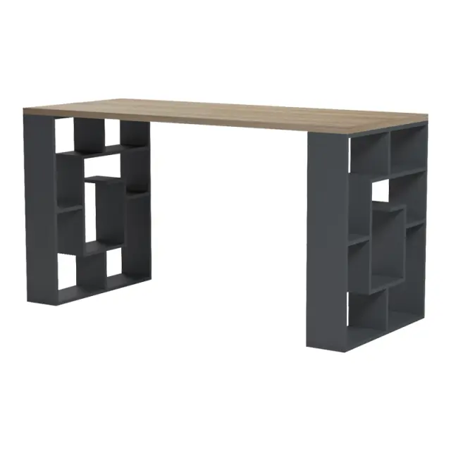 Γραφείο εργασίας Lovet pakoworld ανθρακί-sonoma 140x60x72εκ 3