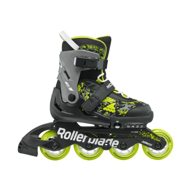 Rollerblade Microblade SL - Μαύρα/Lime ρυθμιζόμενου μεγέθους παιδικά inline rollers - 36.5-40.5