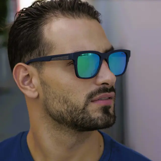 Ghetto Square Carbon Fiber Sunglasses Mattblue Frame Unisex 2