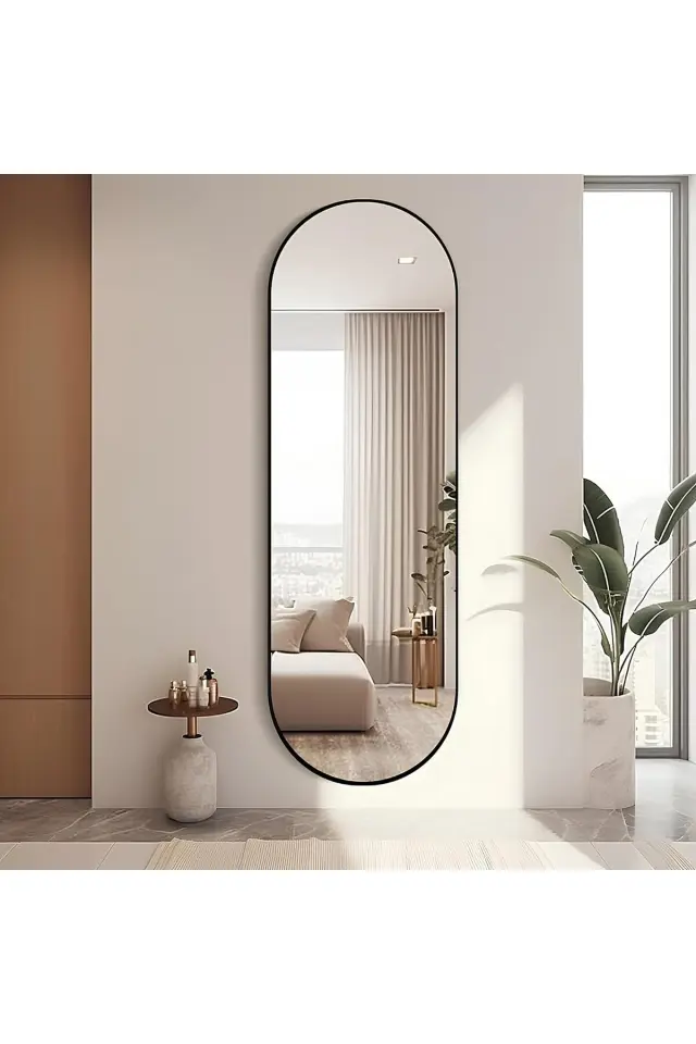 Stewehome Διακοσμητικός καθρέφτης τοίχου MDF οβάλ 180x60 cm 2