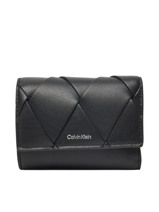 Calvin Klein Γυναικείο Πορτοφόλι Woven Small Trifold Μαύρο