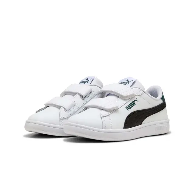 Puma Boy's Smash 3.0 Low Velcro (PS) Άσπρο - Μαύρο 392033-22 (Puma) 3